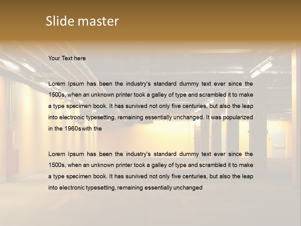 Diminishing Basement Letter PowerPoint Template