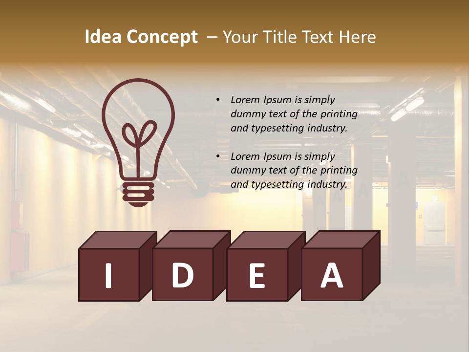 Diminishing Basement Letter PowerPoint Template