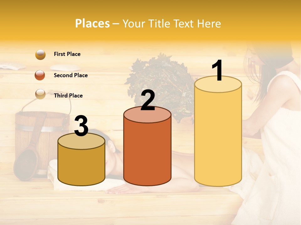 Towel Girl Caucasian PowerPoint Template