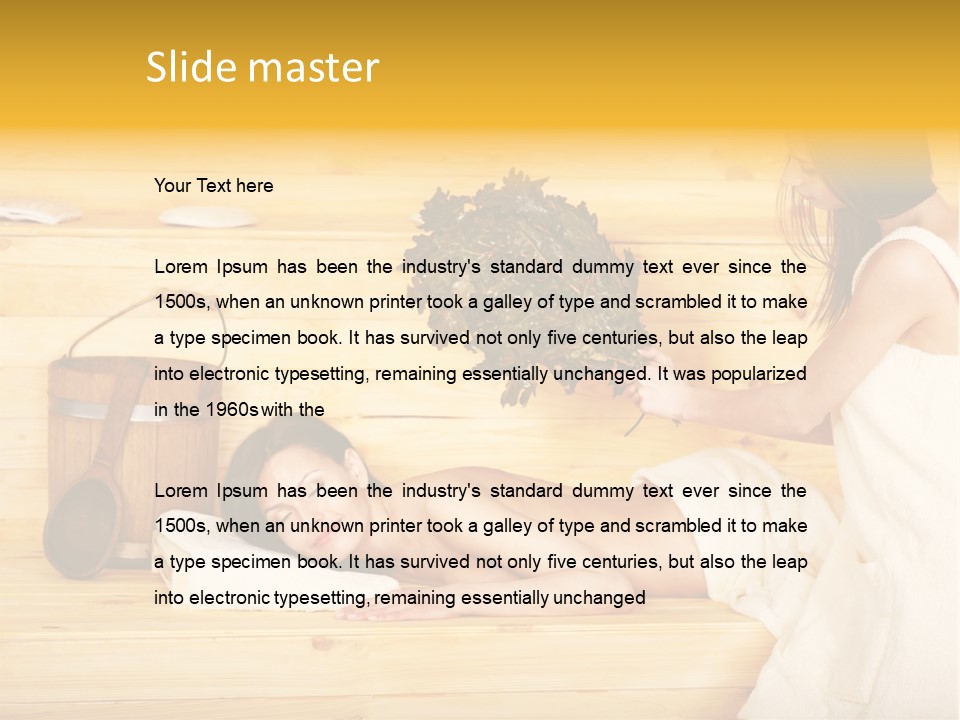 Towel Girl Caucasian PowerPoint Template