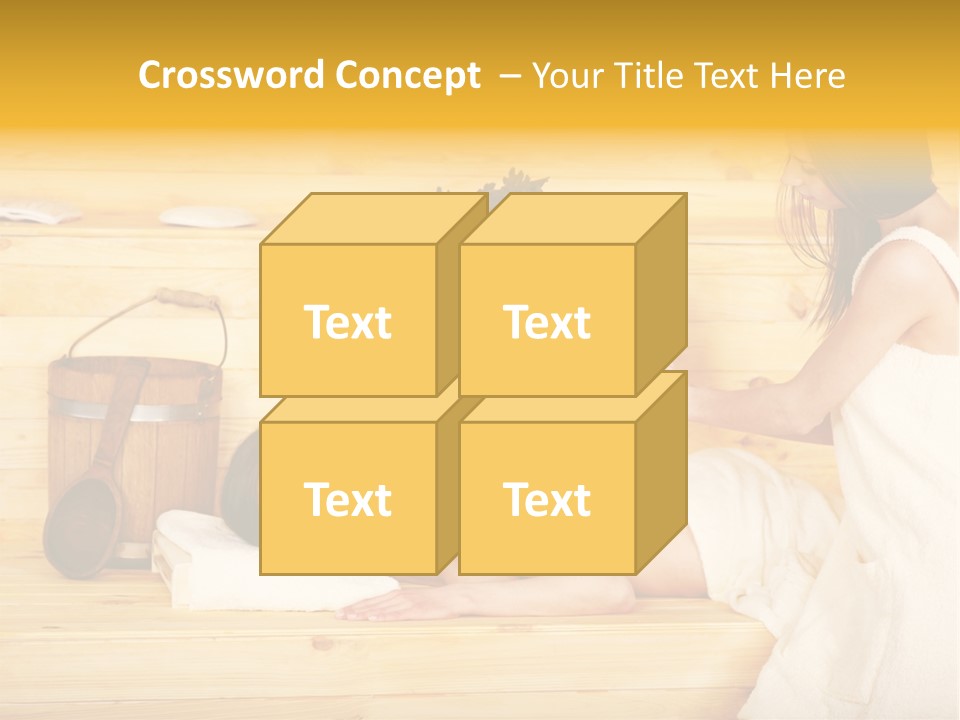 Towel Girl Caucasian PowerPoint Template