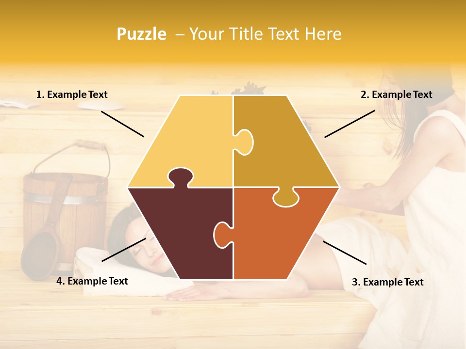 Towel Girl Caucasian PowerPoint Template