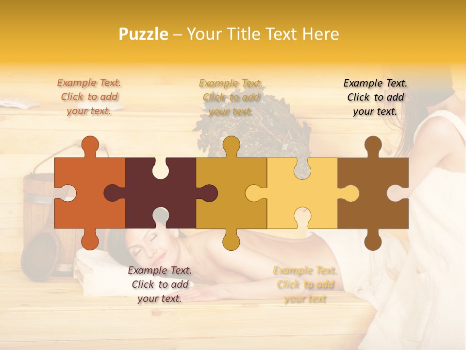 Towel Girl Caucasian PowerPoint Template