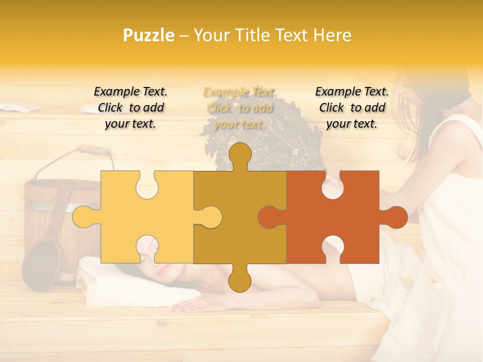 Towel Girl Caucasian PowerPoint Template