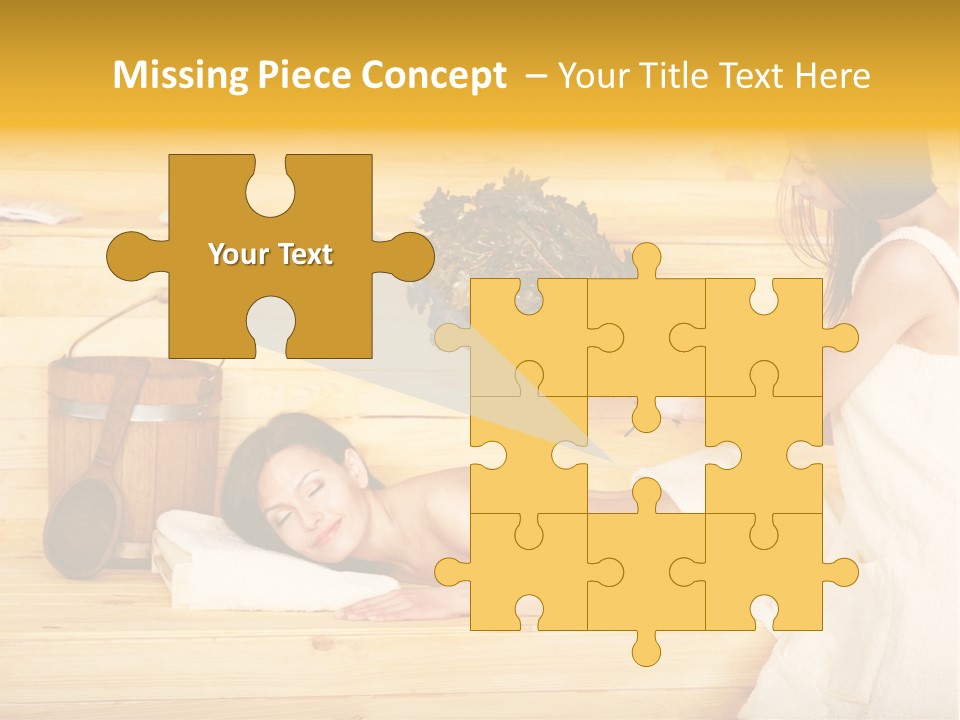 Towel Girl Caucasian PowerPoint Template