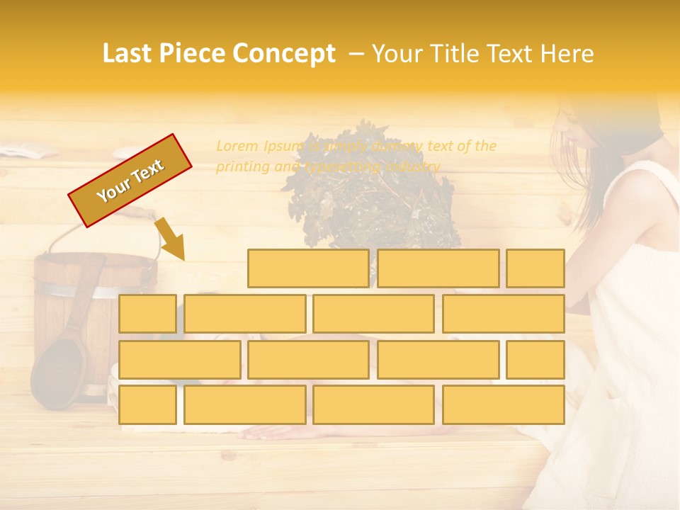 Towel Girl Caucasian PowerPoint Template