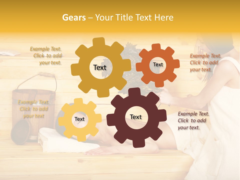 Towel Girl Caucasian PowerPoint Template