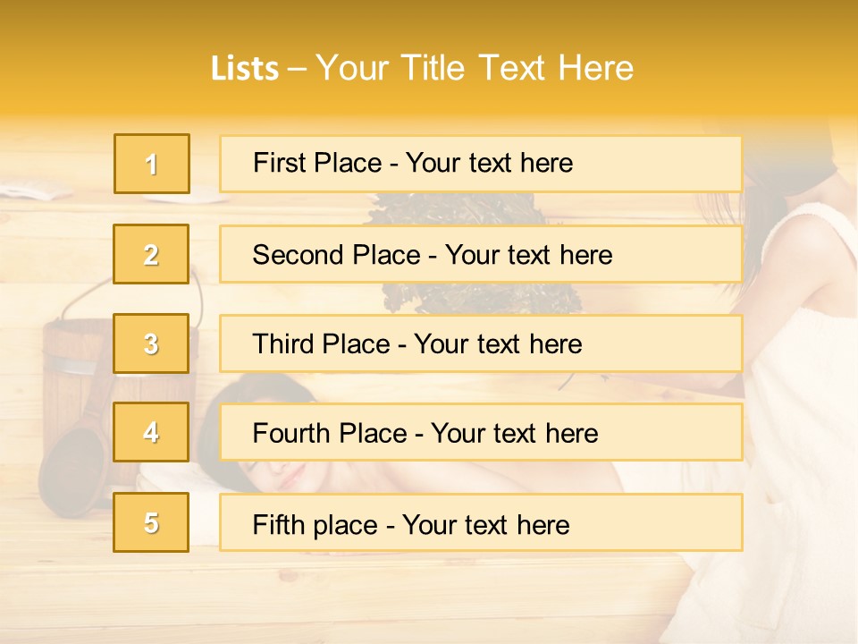 Towel Girl Caucasian PowerPoint Template