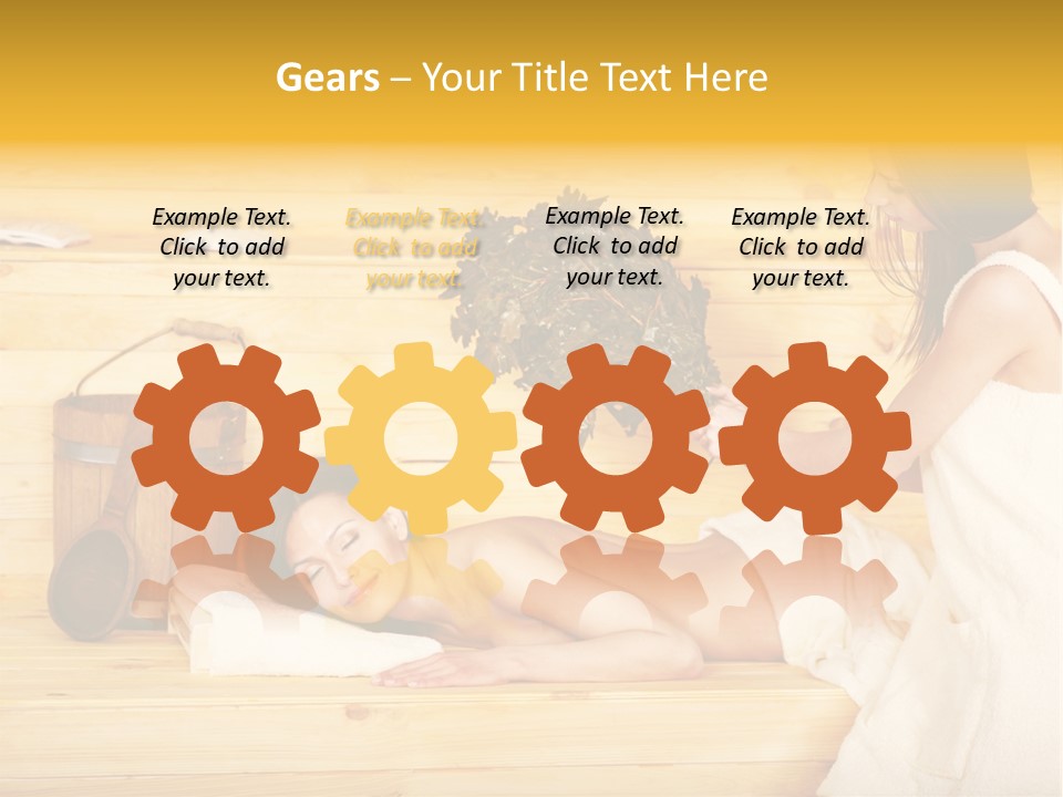 Towel Girl Caucasian PowerPoint Template