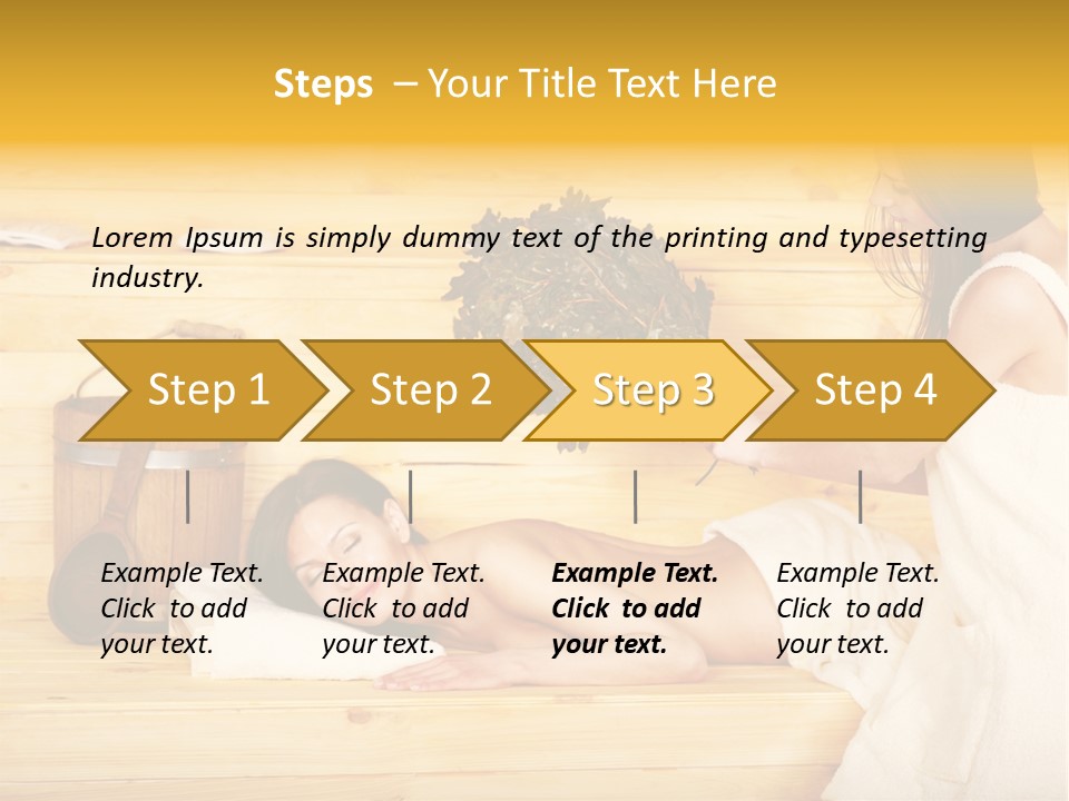 Towel Girl Caucasian PowerPoint Template