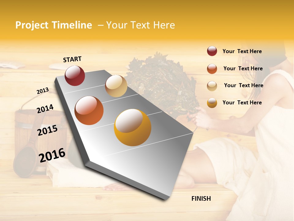 Towel Girl Caucasian PowerPoint Template