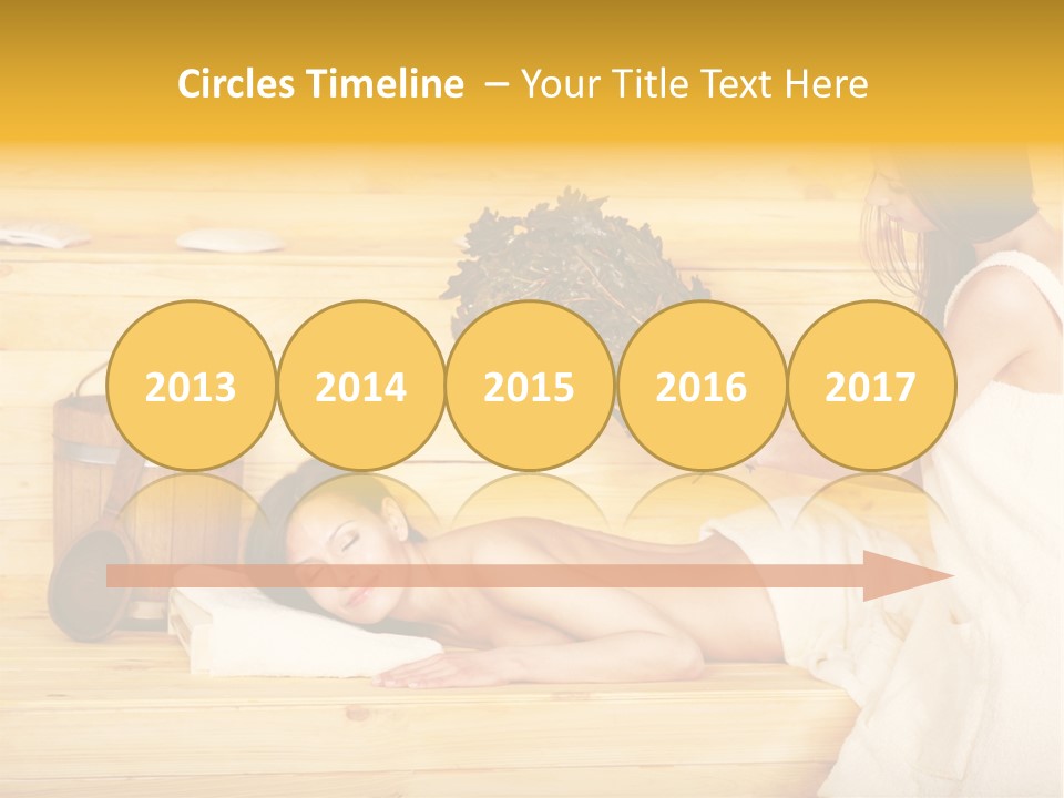 Towel Girl Caucasian PowerPoint Template