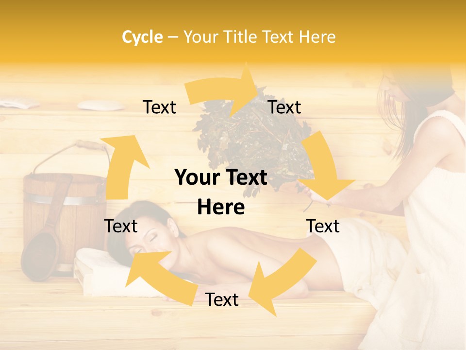 Towel Girl Caucasian PowerPoint Template