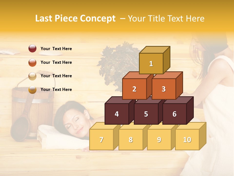 Towel Girl Caucasian PowerPoint Template