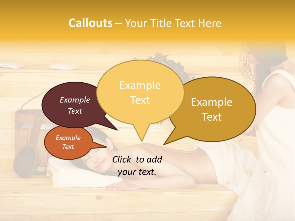 Towel Girl Caucasian PowerPoint Template