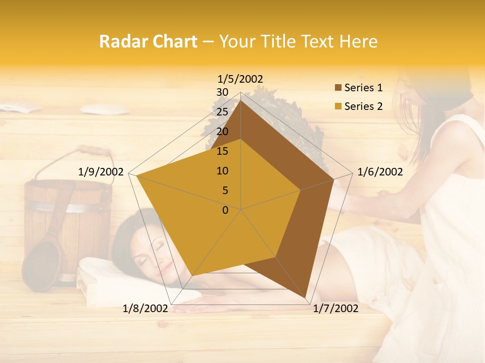 Towel Girl Caucasian PowerPoint Template