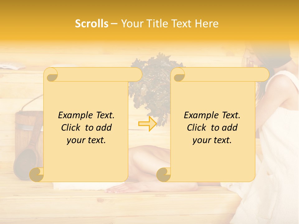 Towel Girl Caucasian PowerPoint Template