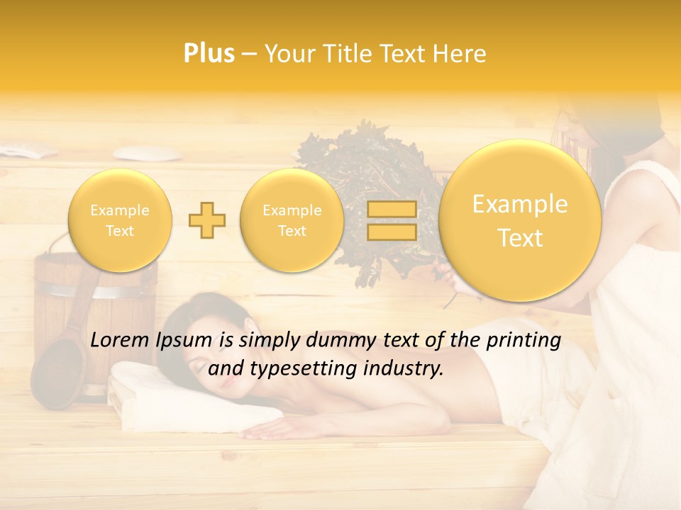 Towel Girl Caucasian PowerPoint Template