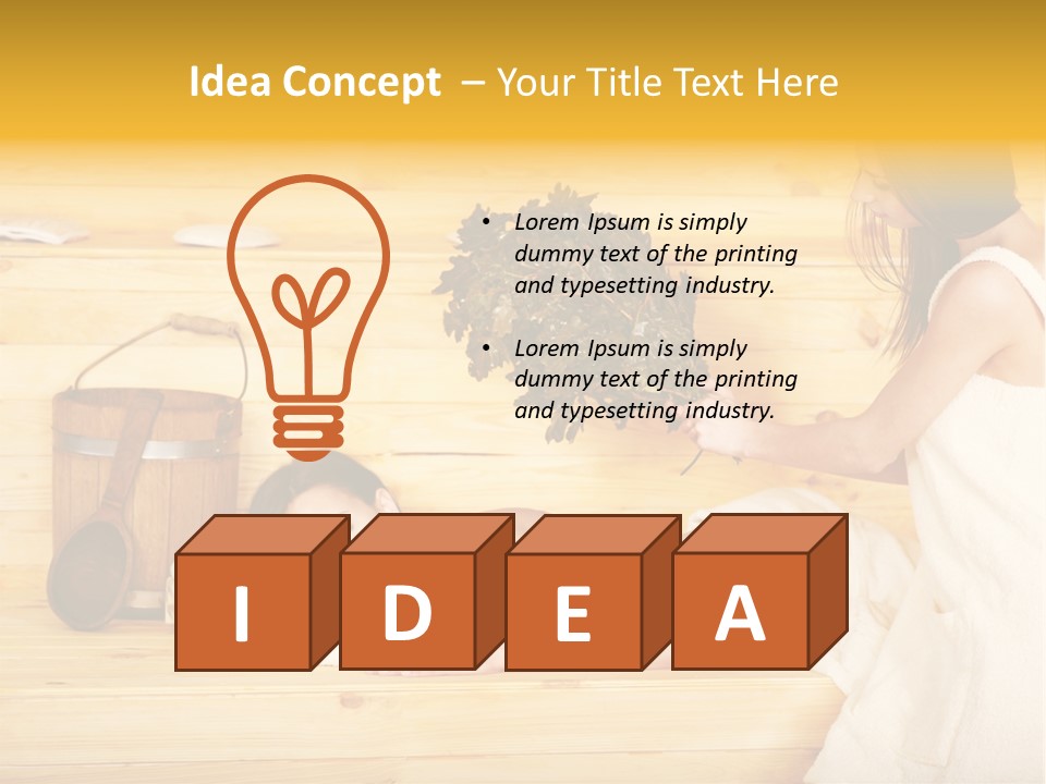 Towel Girl Caucasian PowerPoint Template