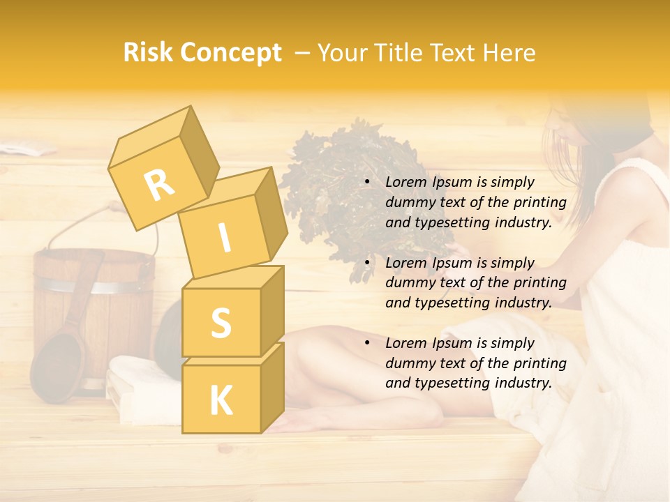 Towel Girl Caucasian PowerPoint Template