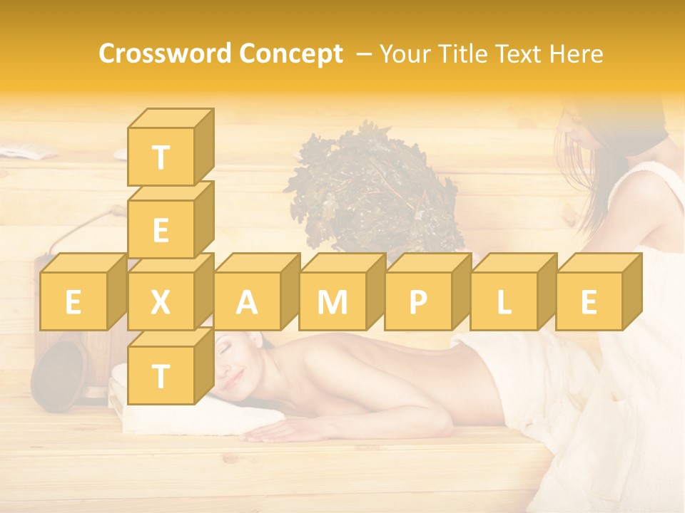 Towel Girl Caucasian PowerPoint Template