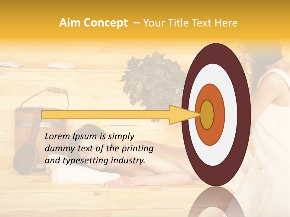 Towel Girl Caucasian PowerPoint Template