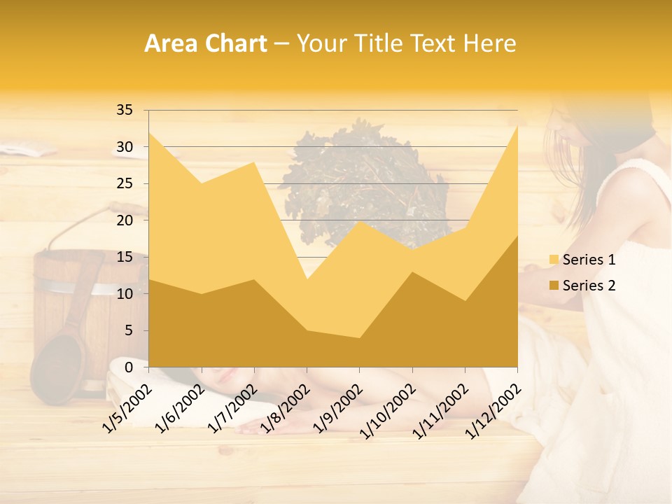 Towel Girl Caucasian PowerPoint Template