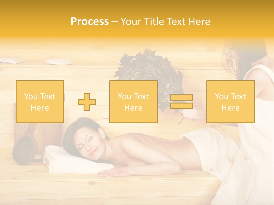 Towel Girl Caucasian PowerPoint Template