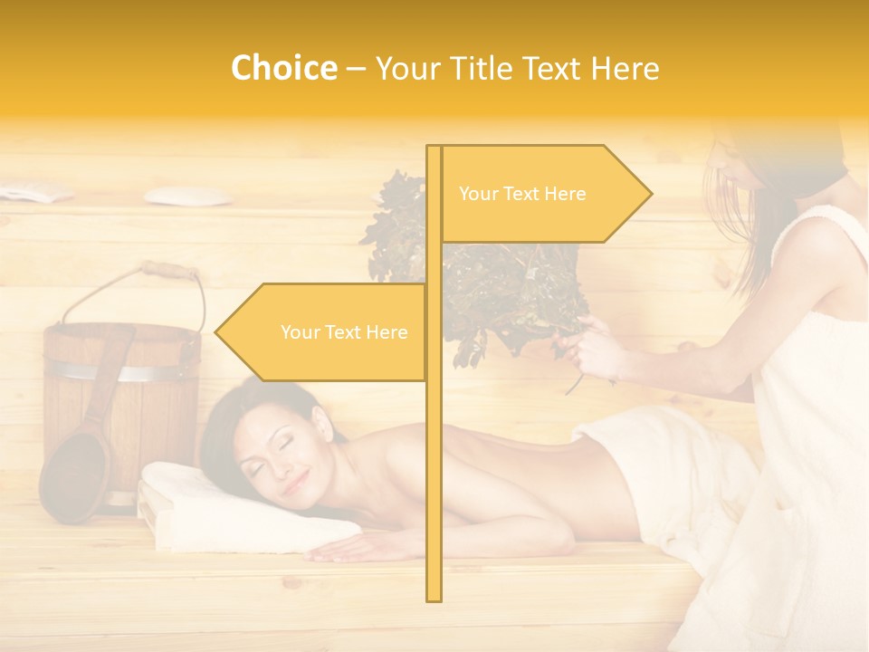 Towel Girl Caucasian PowerPoint Template