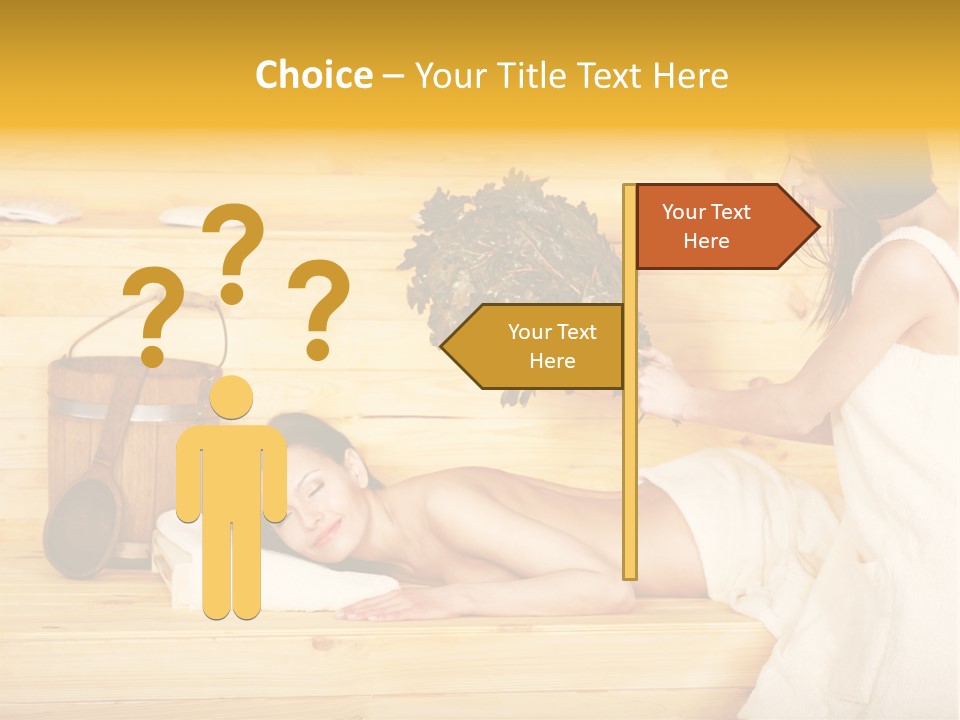 Towel Girl Caucasian PowerPoint Template