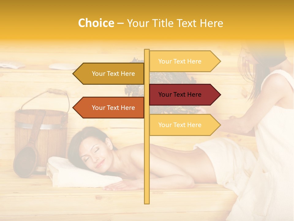 Towel Girl Caucasian PowerPoint Template