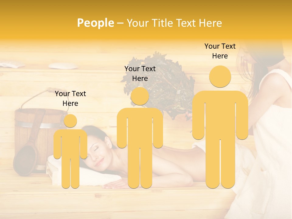 Towel Girl Caucasian PowerPoint Template