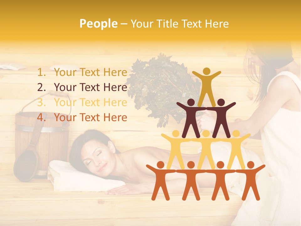 Towel Girl Caucasian PowerPoint Template