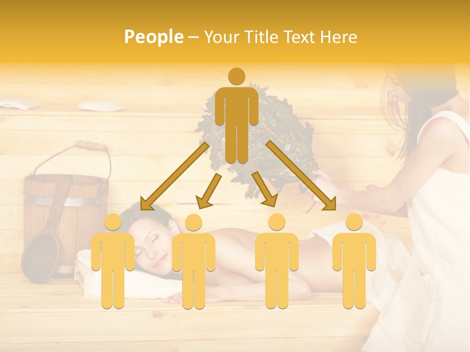 Towel Girl Caucasian PowerPoint Template