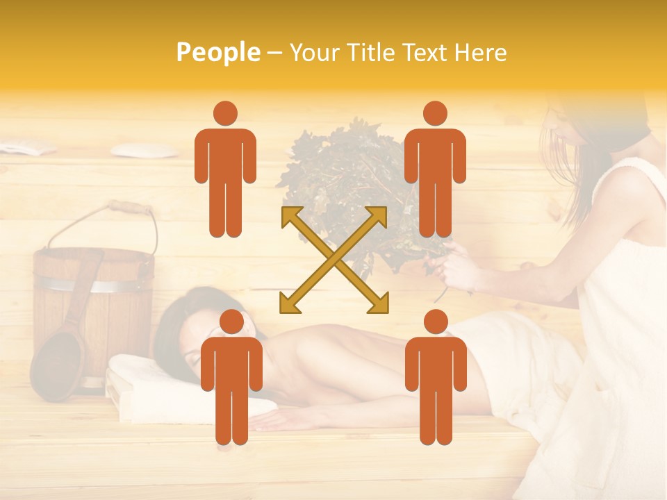 Towel Girl Caucasian PowerPoint Template