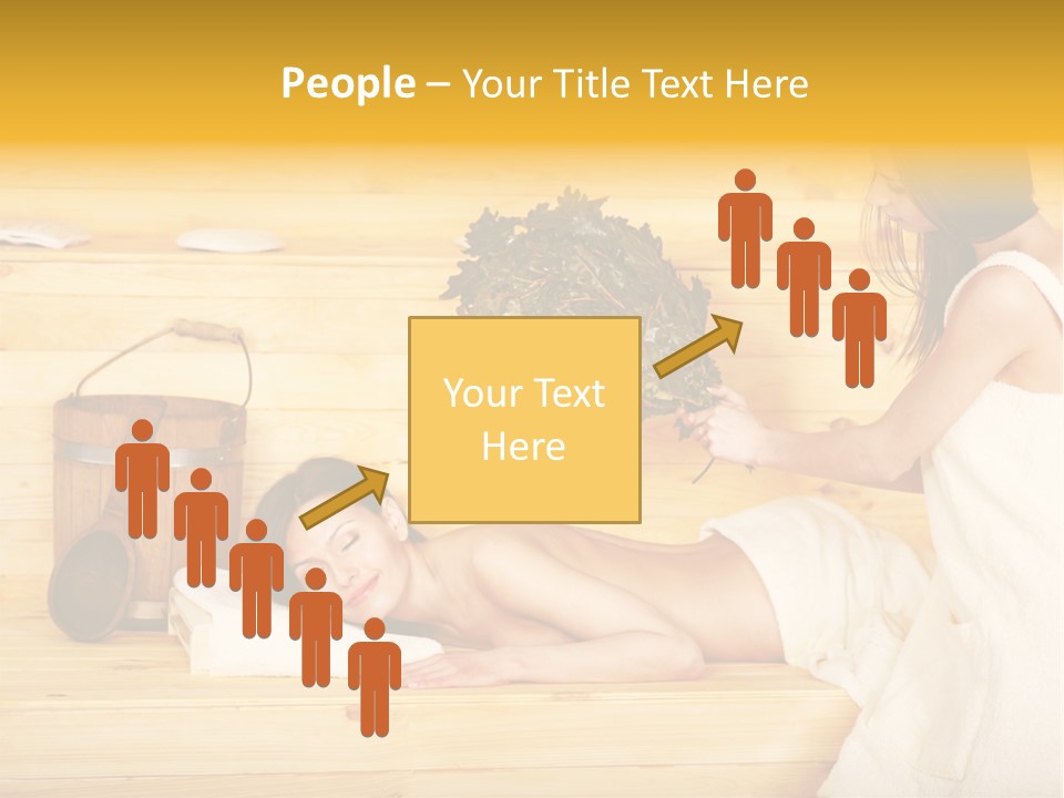 Towel Girl Caucasian PowerPoint Template