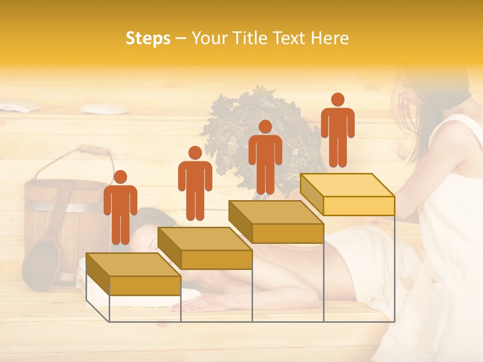 Towel Girl Caucasian PowerPoint Template