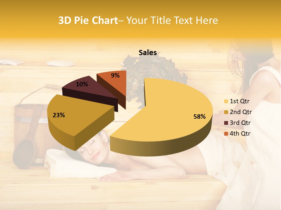 Towel Girl Caucasian PowerPoint Template