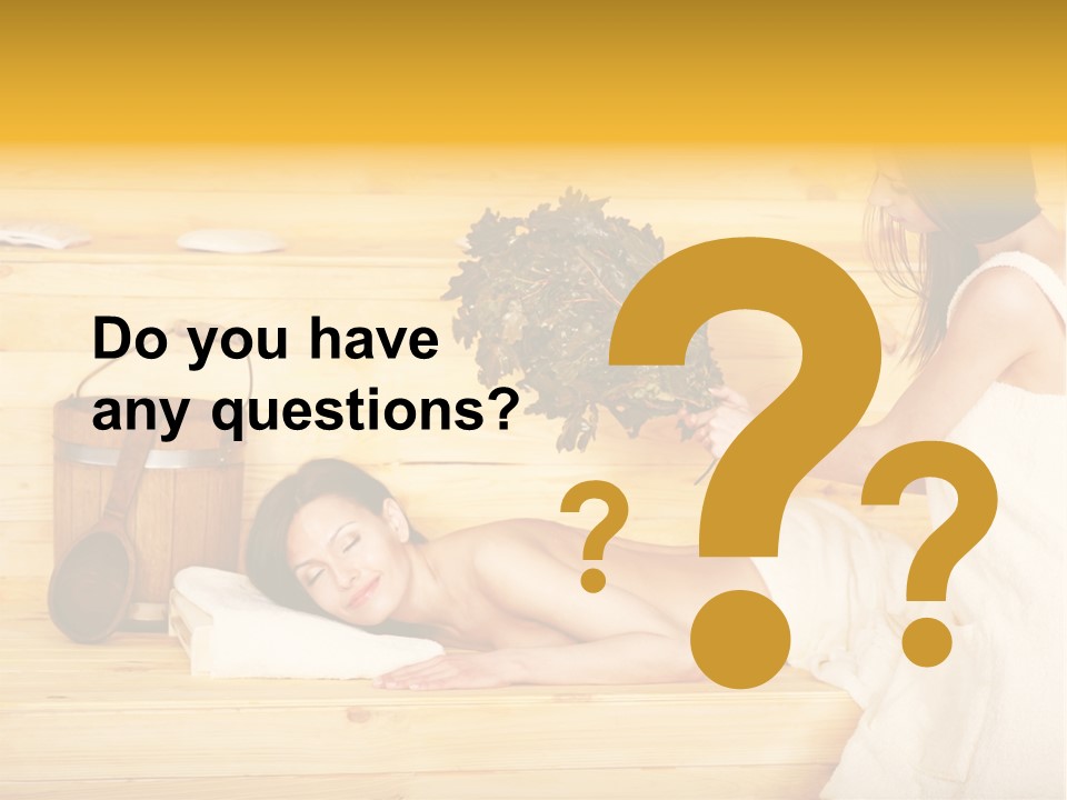 Towel Girl Caucasian PowerPoint Template