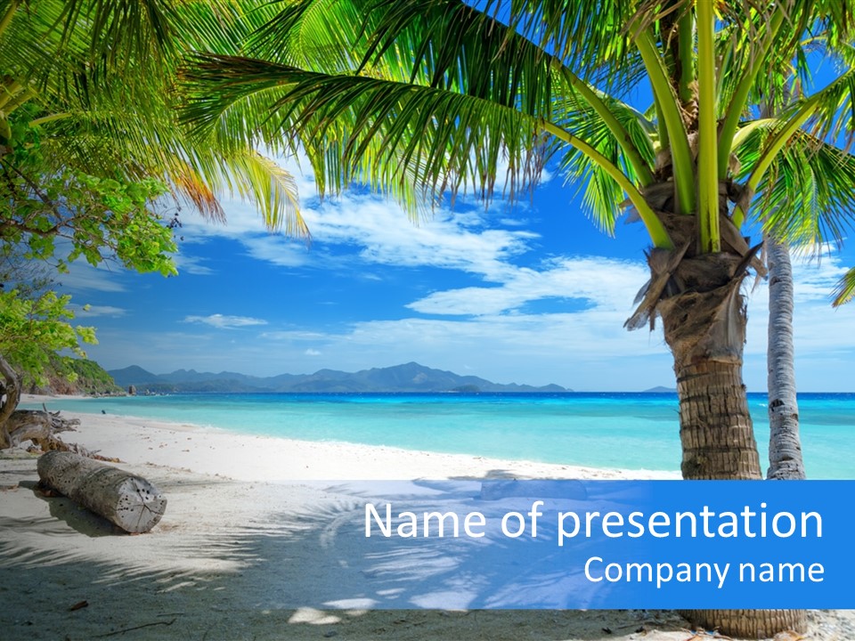 Scenery Paradise Blue PowerPoint Template