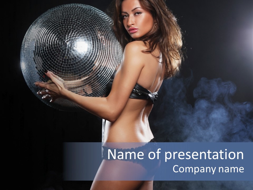 Glitter Nylons Ball PowerPoint Template