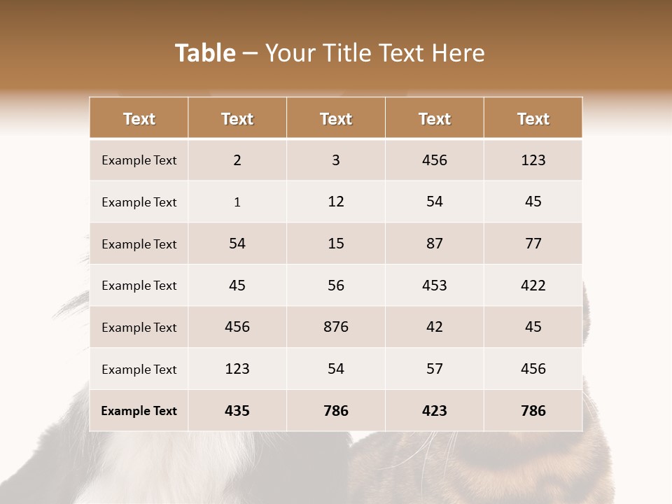 Cat White Front View PowerPoint Template