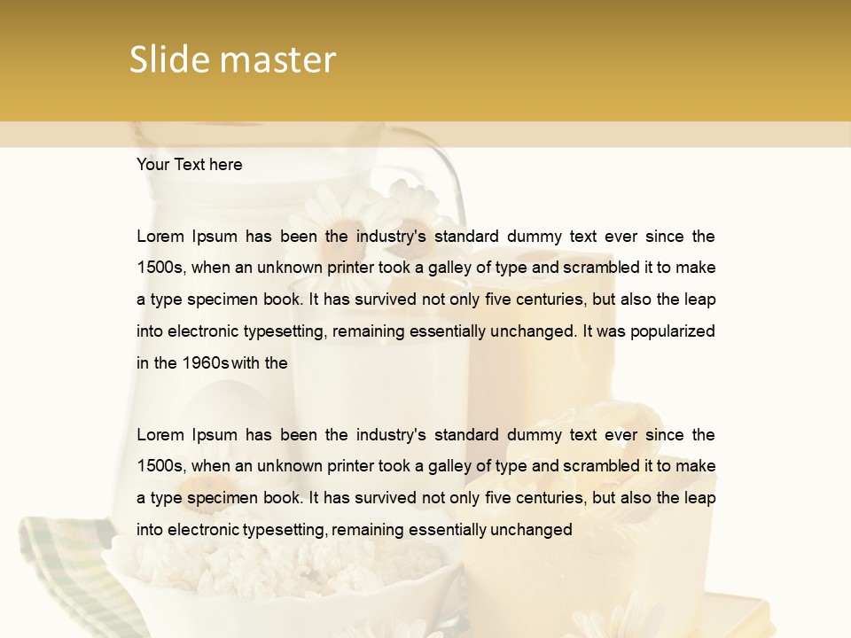 Yogurt Pitcher Tablecloth PowerPoint Template