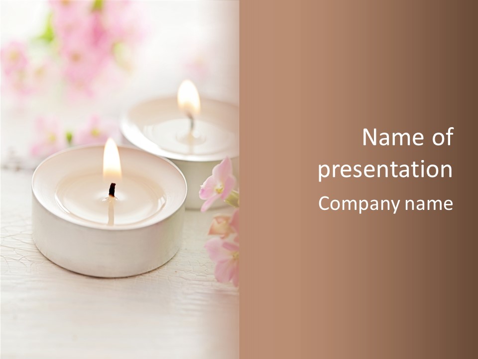 Flowers Candle Still Life PowerPoint Template