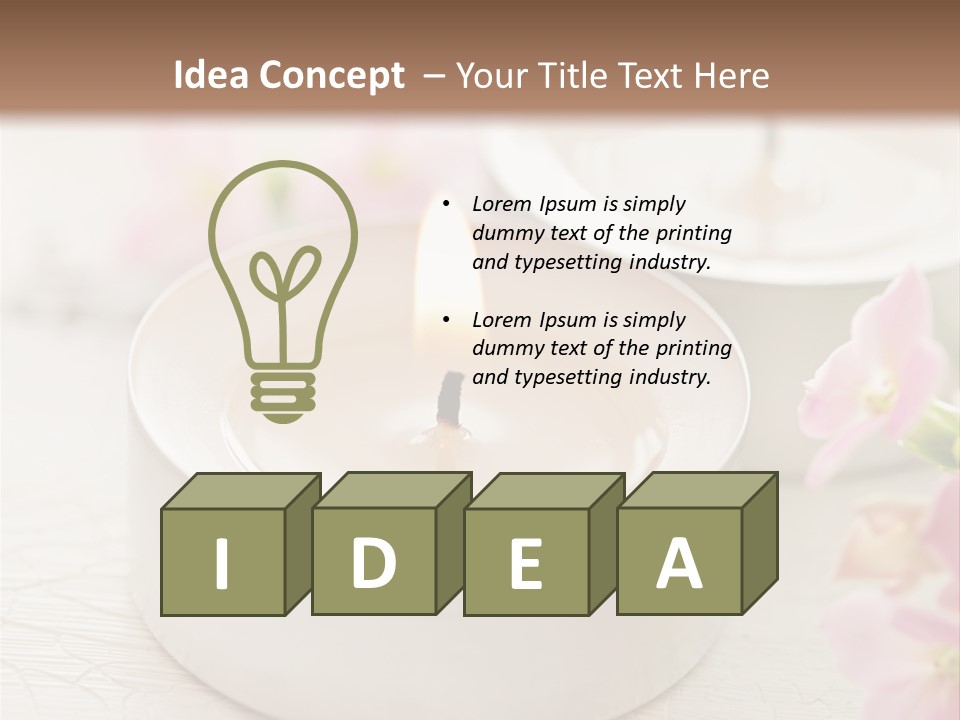 Flowers Candle Still Life PowerPoint Template