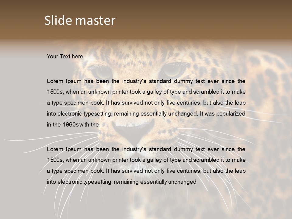 Wilderness Leopard Yellow PowerPoint Template