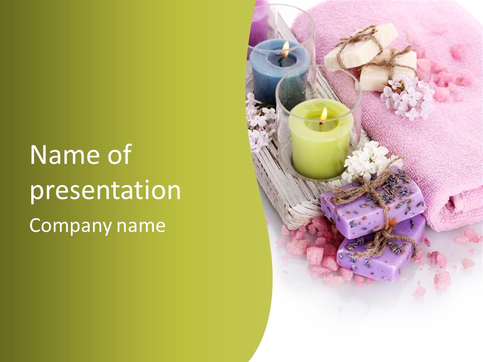 Treatment Relaxation Candles PowerPoint Template