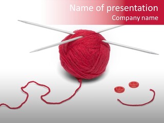 Yarn Tools Isolated PowerPoint Template