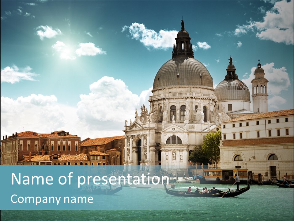 Gondola Venetian Salute PowerPoint Template