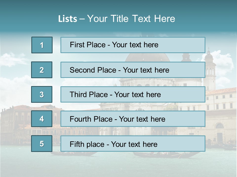 Gondola Venetian Salute PowerPoint Template